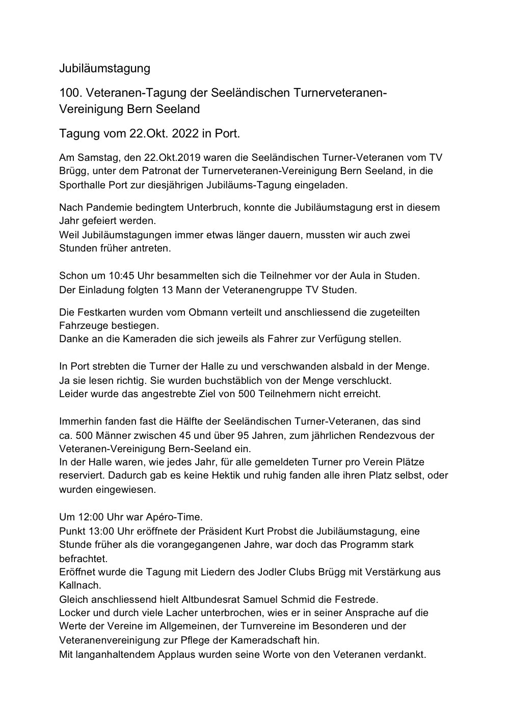 100. Veteranen-Tagung