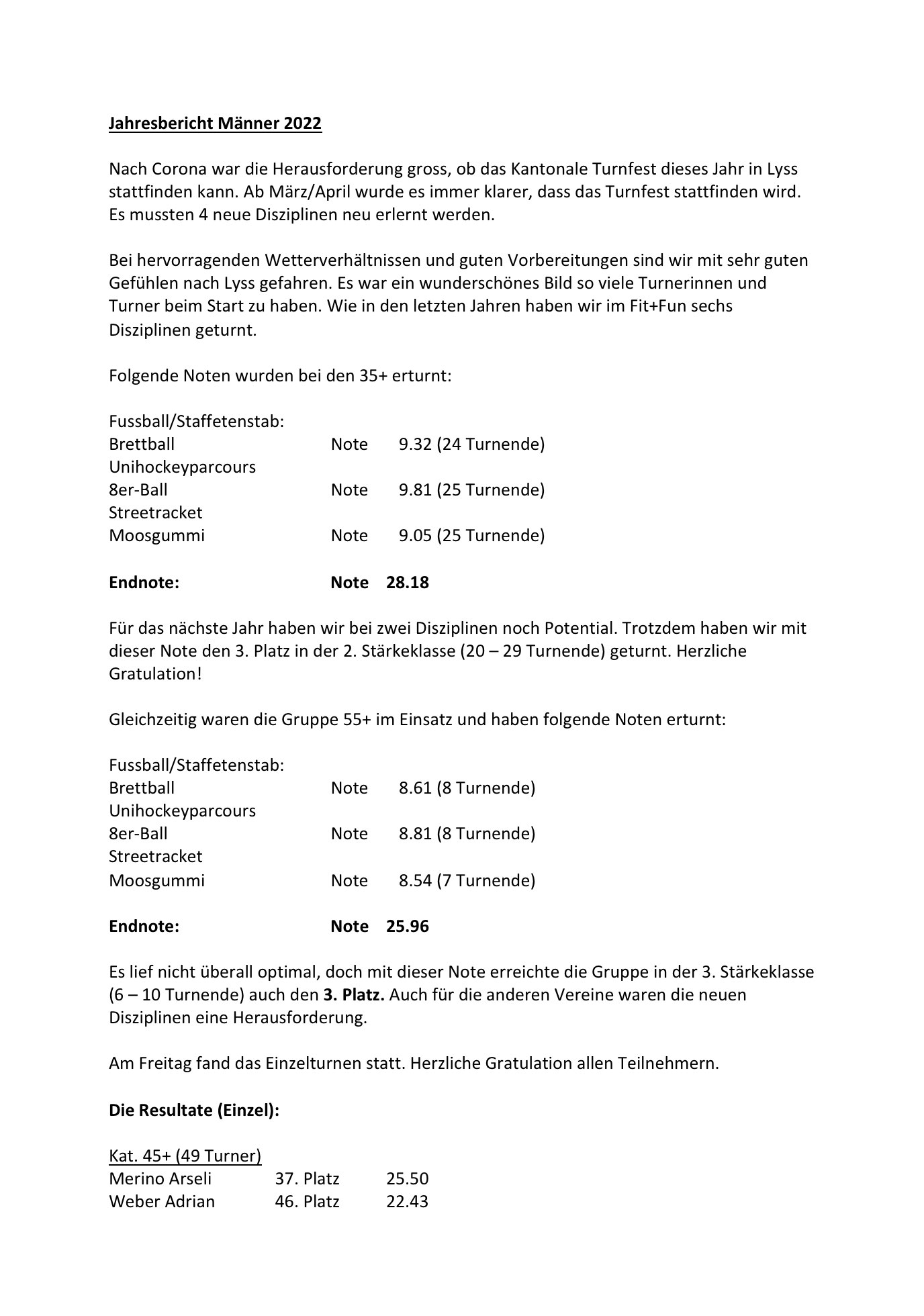Bericht Männer 2022